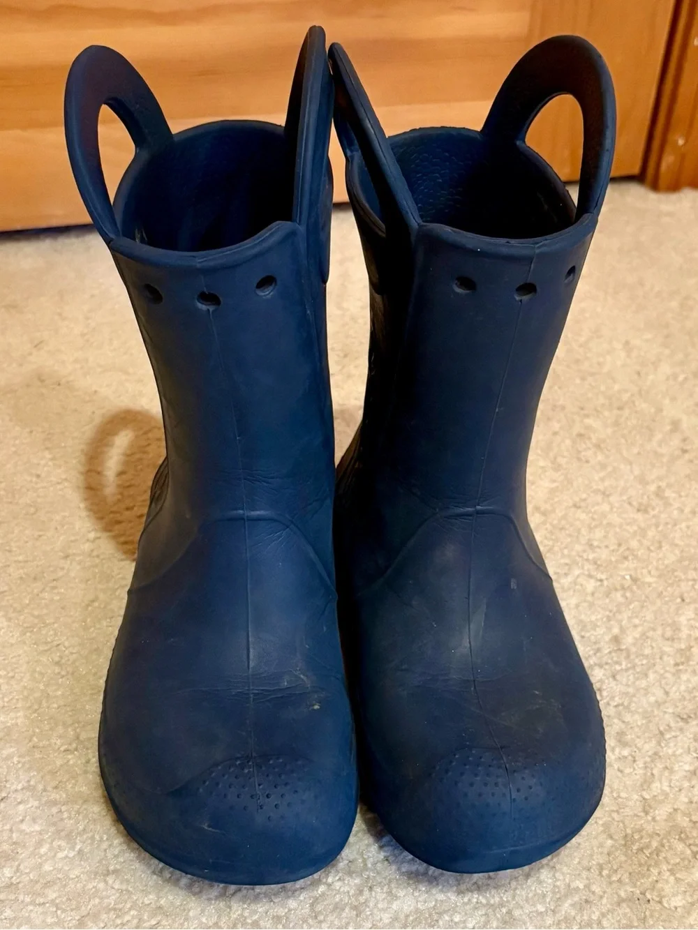 CROCS Kids Navy Blue Rain Boots